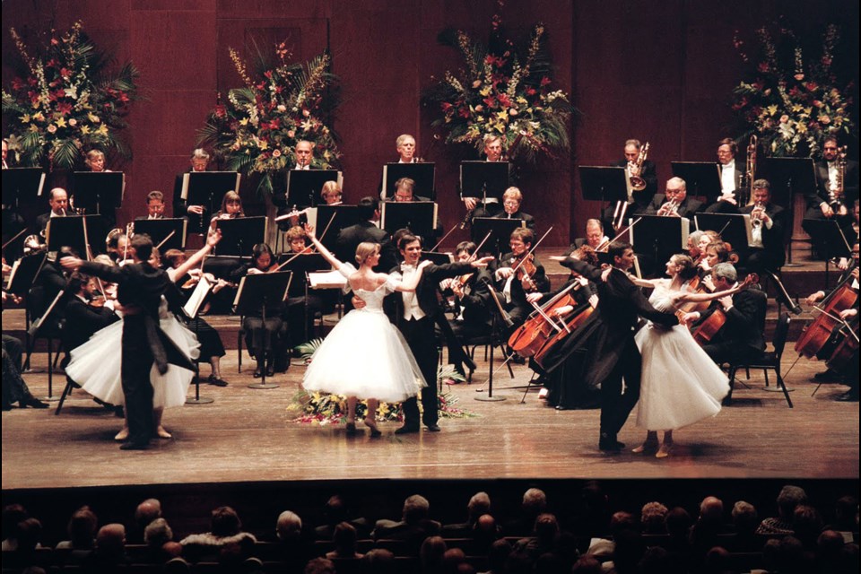 Members of the VSO, the Strauss Symphony of Canada, vocal soloists and ballroom dancers take a trip down the Danube for A Salute to Vienna Jan. 1 at the Orpheum Theatre.