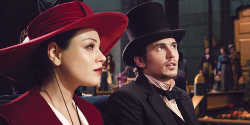 Mila Kunis (left), as Theodora, and James Franco, as Oscar Diggs (aka The Wizard of Oz) star in Sam Raimi's Oz the Great and Powerful, a prequel of sorts to the 1939 classic The Wizard of Oz.