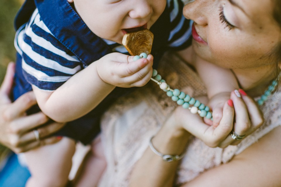 Evanow with her son, Theodore.