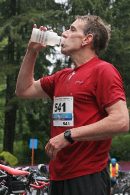 The annual North Shore Triathlon saw some heavy rain conditions on Monday but it didn't seem to phase participants as they swam, biked and ran the entire course with enthusiasm and smiles.