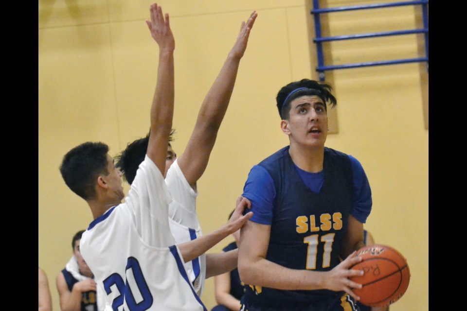 Chancellor Tournament MVP Fardaws Aimaq in action during Monday's league win at MacNeill. Steveston-London is now 5-0 in Richmond play.
