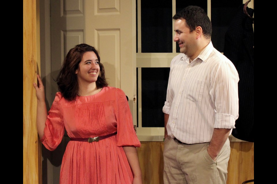 Kimmie Kidd is Caitlin and William Valenzuela is Nick in the Vagabond Players’ Over the River and Through the Woods.