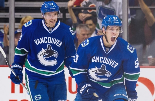 Sven Baertschi and Bo Horvat are getting along just fine