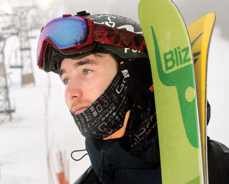 West Vancouver skier Tom Peiffer gets set for a training run less than a week before he was scheduled to leave for Andorra and the Freeride Junior World Championships. Tom is making the trip one year after his twin brother Liam competed in the same event. photo by Mike Wakefield, North Shore News