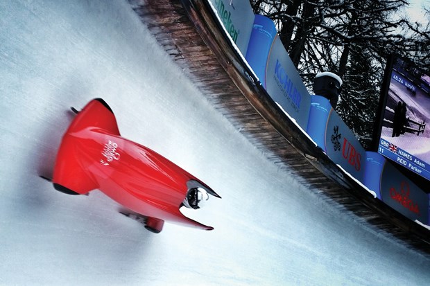 West Vancouver’s Parker Reid bombs down a bobsled track on the junior world circuit. The Sentinel student will represent Canada in the new sport of monobob – basically one-man bobsled – at the Youth Olympic Games next month in Norway.