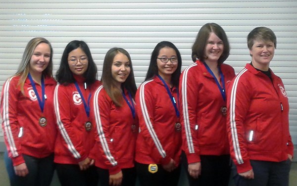 The Centennial secondary curling team
