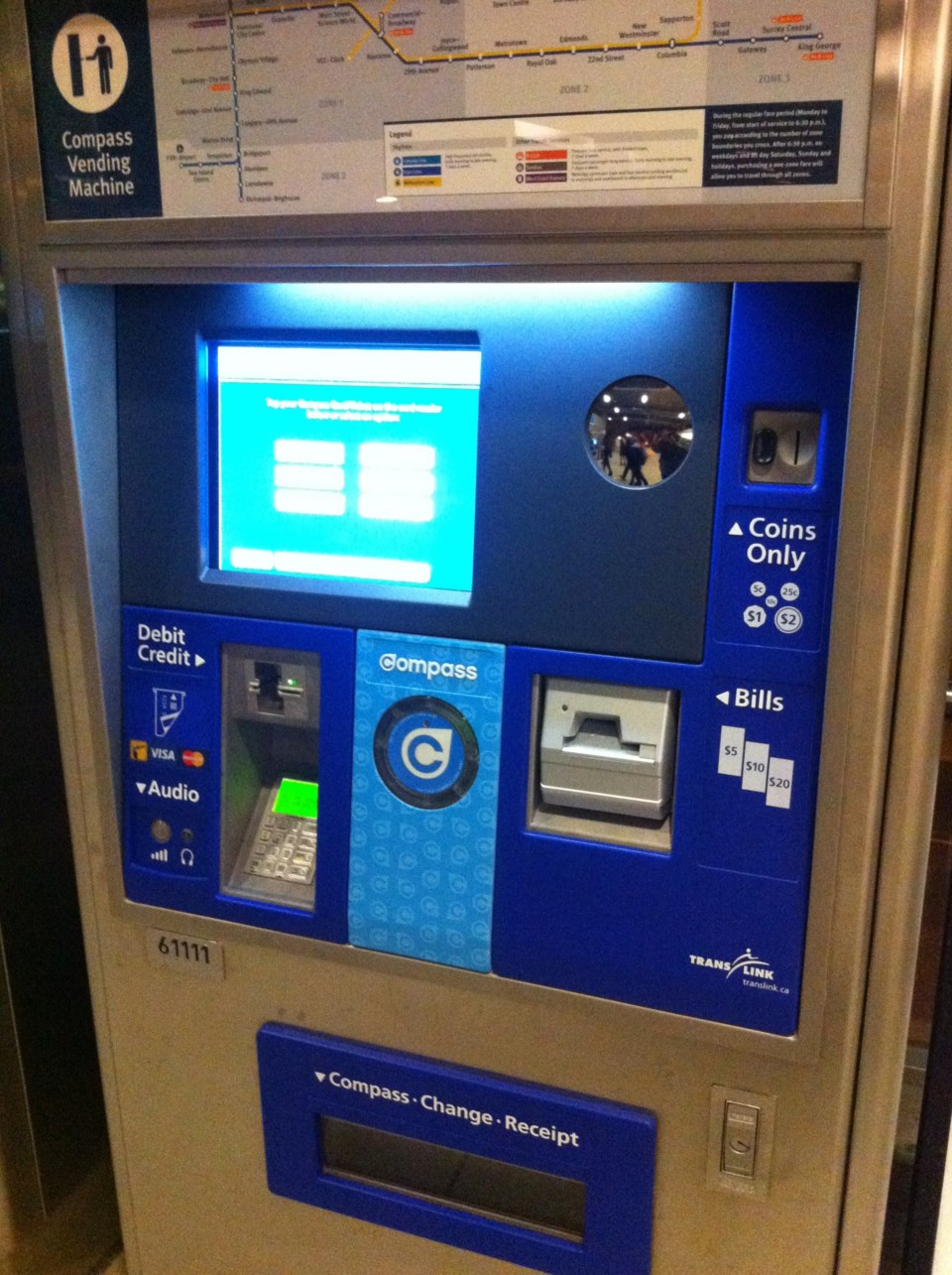 Compass card vending machine