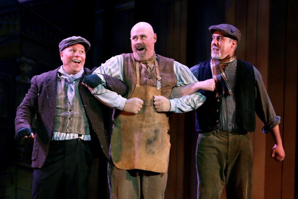 John Payne, centre, as Alfred P. Doolittle, earned an Ovation Award for outstanding supporting performance for his turn in RCMT's My Fair Lady last year.