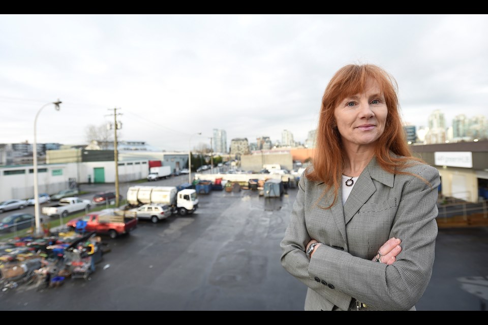 Louise Schwarz, owner of Recycling Alternative, located on Industrial Avenue, sees great potential for emerging light industrial, green jobs in False Creek Flats. Photo Dan Toulgoet