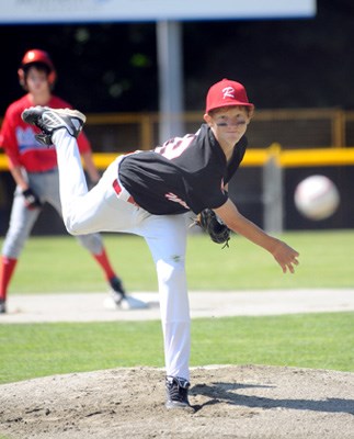 The Rocky Mountain All-Stars Red Sox from Calgary (black) played against Quebec's Les Elites de Valleyfield (red) at Chris Zuehlke field August 7th.