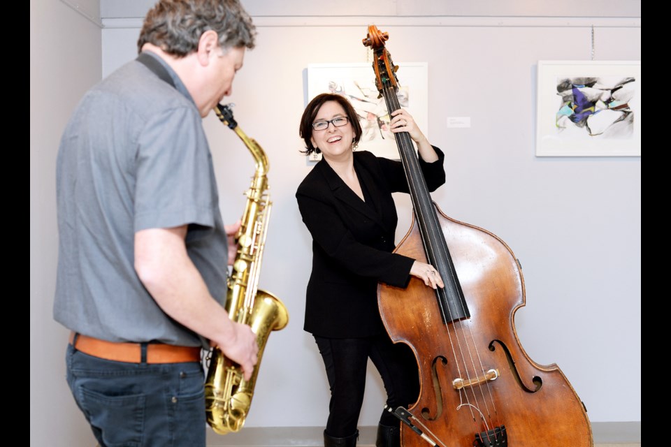 Robert Fee on saxophone and Jodi Proznick on bass entertained with a jazz concert at the Gallery at Queen's Park Feb. 7.