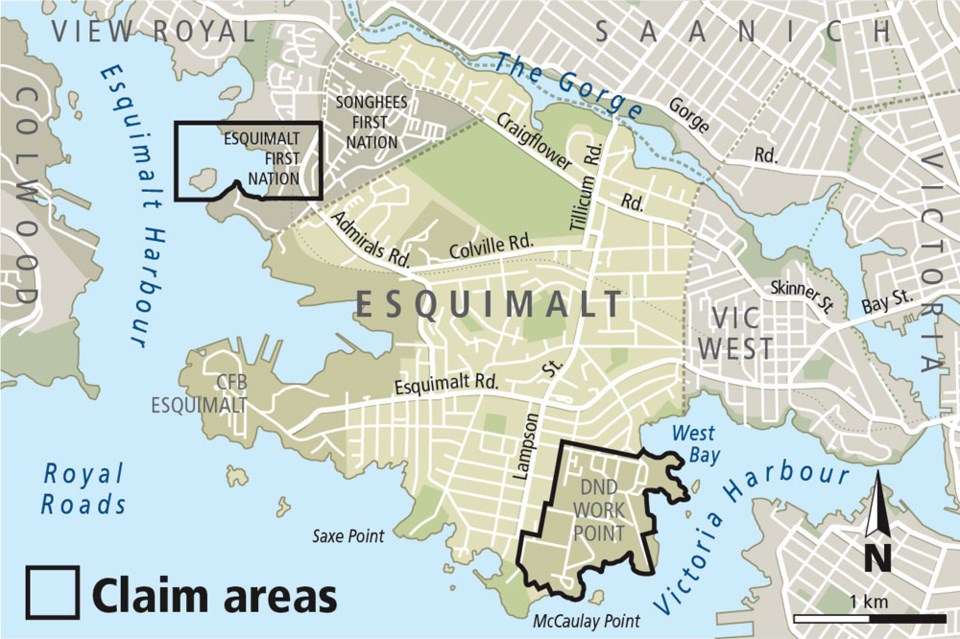 Esquimalt First Nation claim map