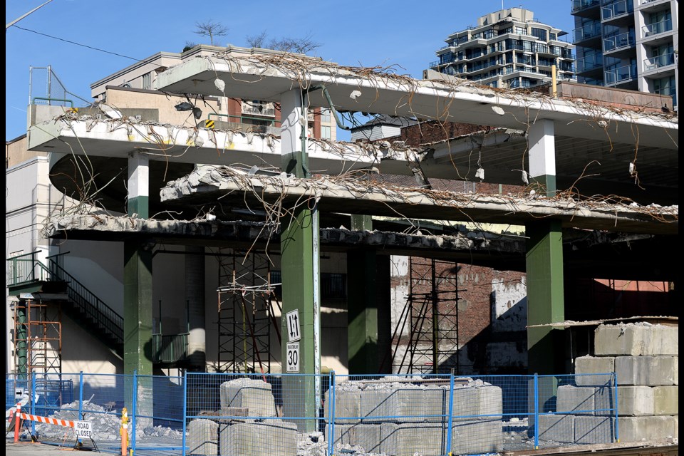 Breaking up: The western portion of the Front Street parkade is being demolished, giving potential cover to thieves.