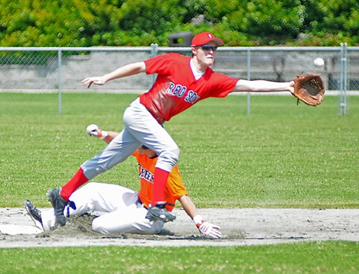 Whalley Chiefs player is safe at second base.