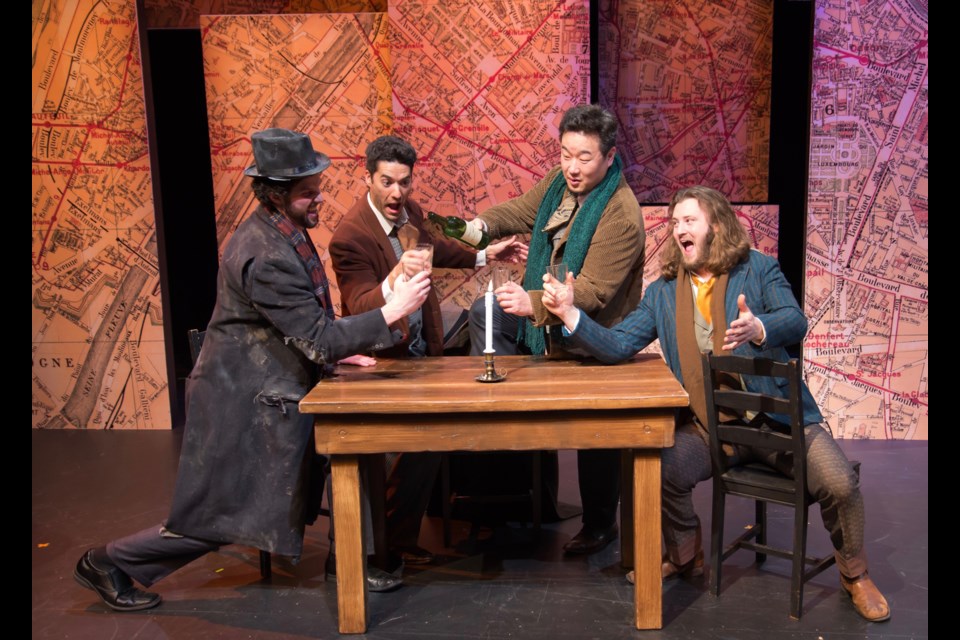 From left, Peter Monaghan, Brandon Thornhill, Brian Lee and Jason Cook in the Burnaby Lyric Opera production of La Bohème.