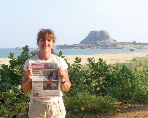 Donna Drynan at Yala National Park on a recent trip to Sri Lanka