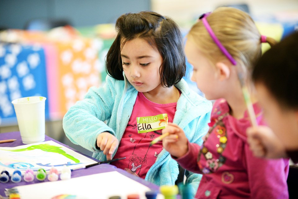 Young participants create works of art during the Artists in the Boro's Arty Afternoon.