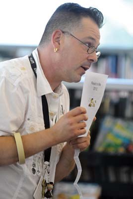 The City of North Vancouver Library officially launched its Read To Me summer reading program for young and school age children. Head of Children's Services Walter Zicha introduces the program to families during the program's launch party held July 4th.