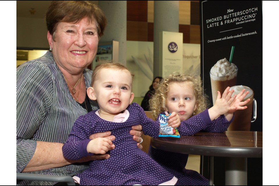 Anne Hazon, with granddaughters Aliyah Cohen and Maayan Cohen, will retire from Richmond Hospital this month after a 56-year career in nursing. Photo by Matthew Hoekstra.