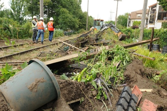 Canadian Pacific began clearing Arbutus Corridor in August 2014. Photo Dan Toulgoet