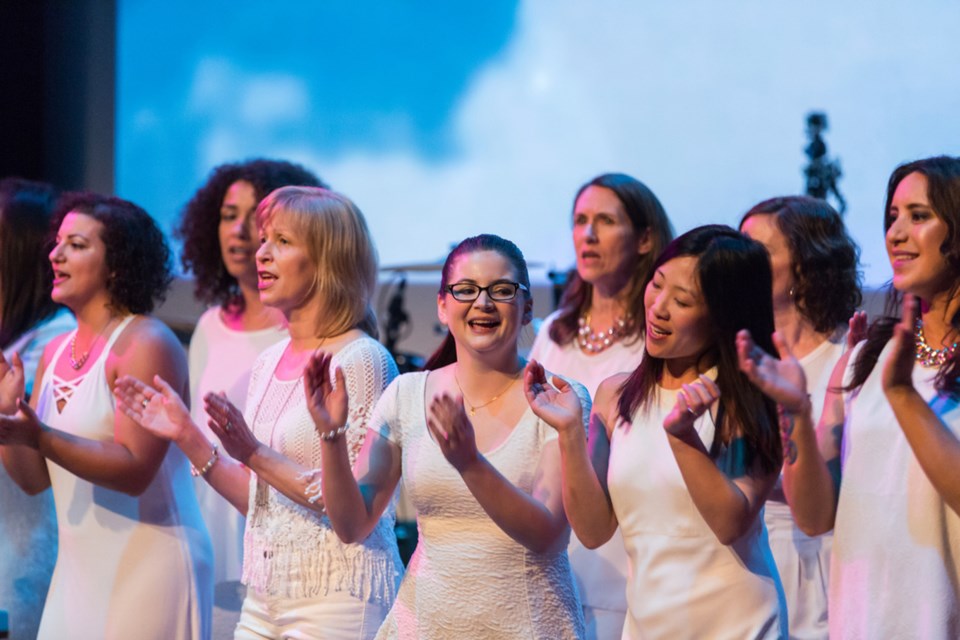 The Top Line Vocal Collective performs during LIFT 2016 at Anvil Centre.