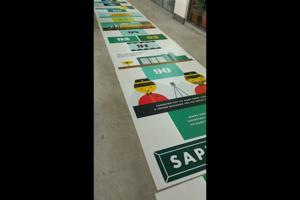 Hop to it: River Market has created a new indoor hopscotch game it believes may be the largest in the world. The game features tiles containing information and anecdotes about the Royal City.
