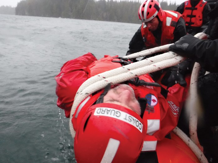 Neil Ripley getting rescued with assisted recovery. “They use the mechanical leverage of the ropes to bring you up. Easier than dead-lifting,” Ripley said.