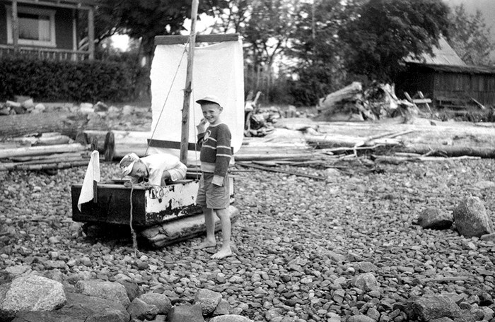 Boat building project on Gambier Island ca.1950s.