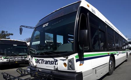 Transit bus hits pedestrian