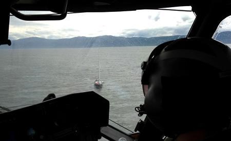 Vessel overturns in rough seas