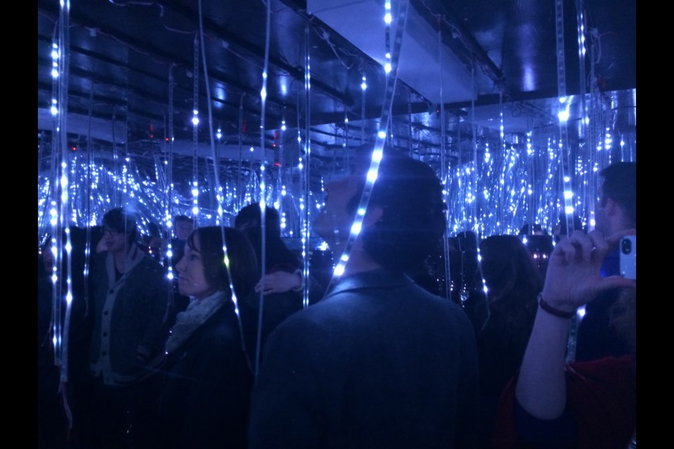 Ron Simmer's infinity room, A Night Walk in Falling Snow, generated huge buzz for the Luminescence exhibition.