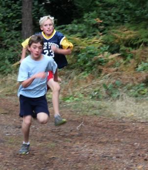 Many feet pound trails during race