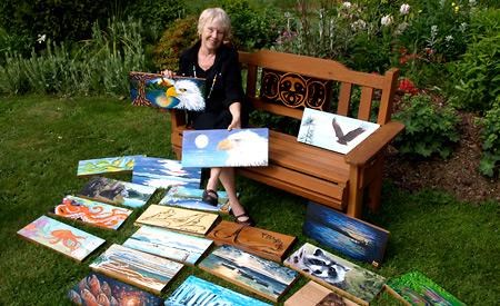 Benches feature artistic panels