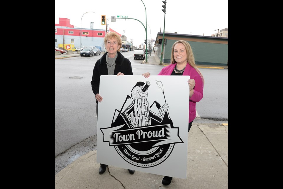 Colleen Van Mook and Alisha Rubadeau from Downtown Prince George are proud to be a part of Town Proud PG supporting local business.