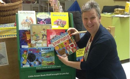 Green bookshelves promote literacy