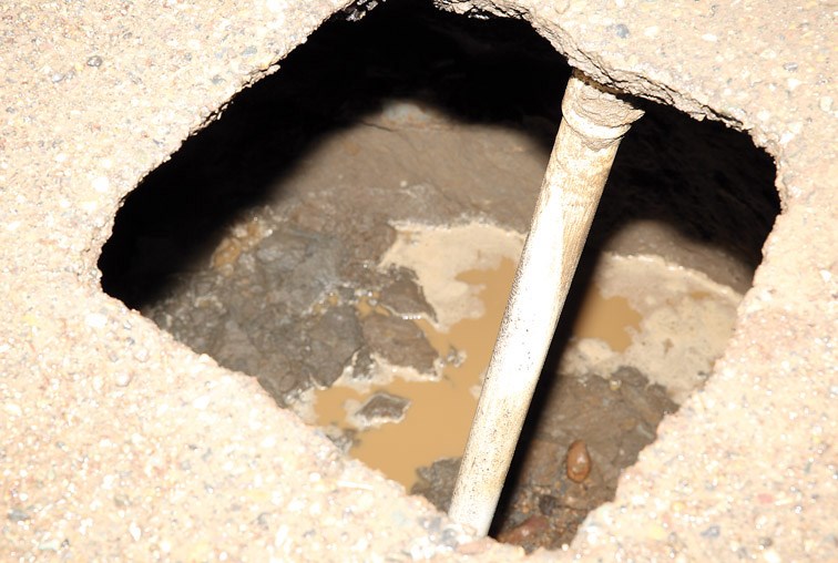 A large sinkhole on Hartway Drive just off on Monterey Road on Wednesday.