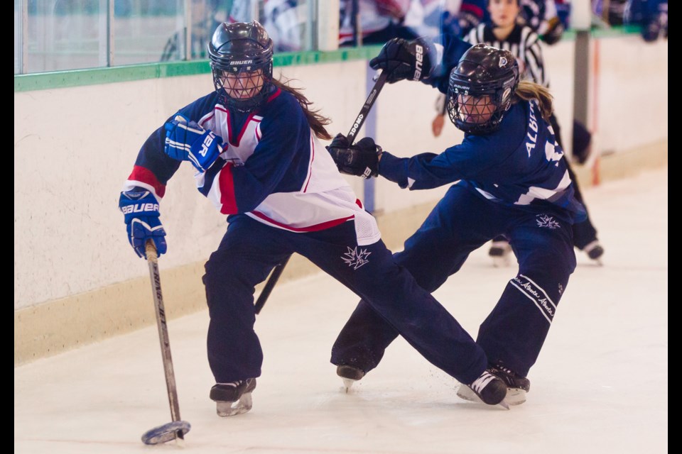 B.C. (Kelowna) skated past Alberta on its way to winning the 18 and over division at the Western Canadian Ringette Championships last weekend at the Richmond Olympic Oval.