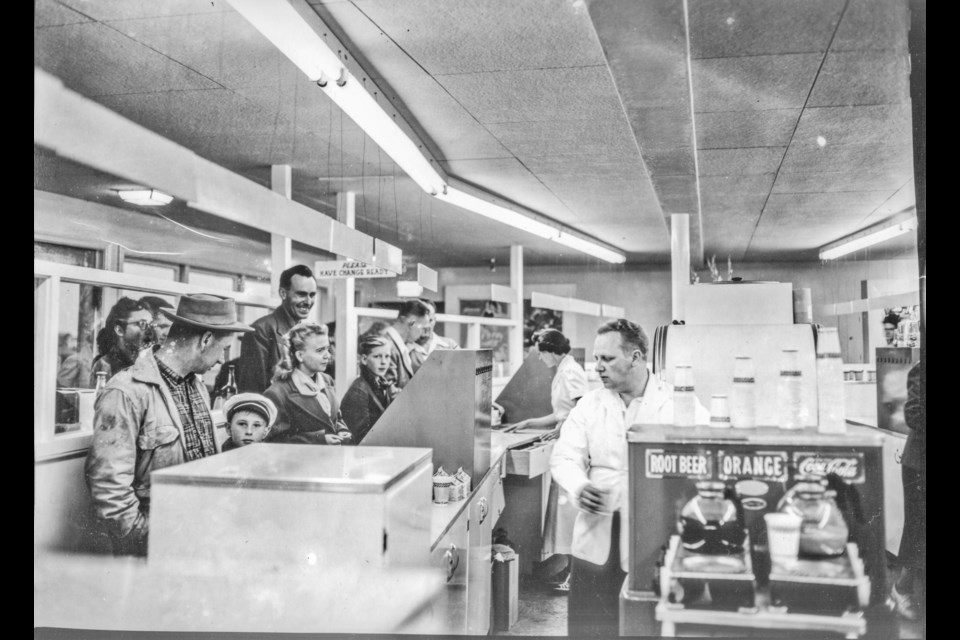 The Delta Drive-in snack on opening night photographed by Holt. Photos courtesy of Vancouver Public Library Special Collections.