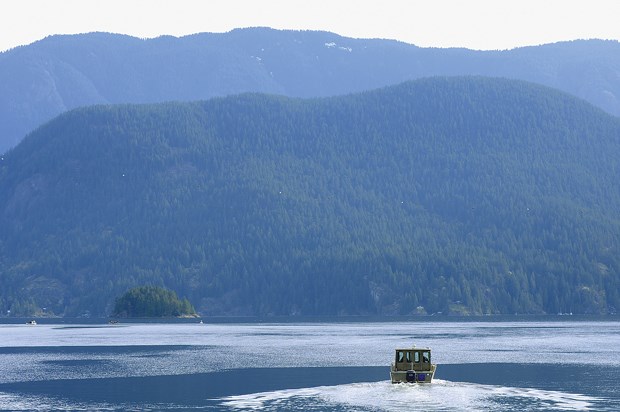 Boat and mountains