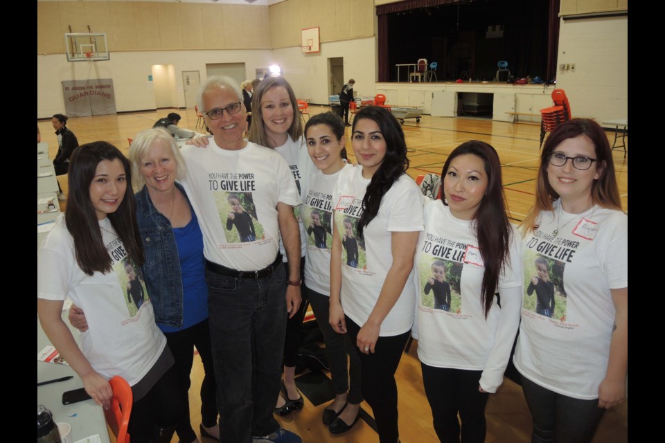 Most of these volunteers, many of whom registered at the bone marrow drive, are colleagues of Lia Weekes, Joshua’s mom.
