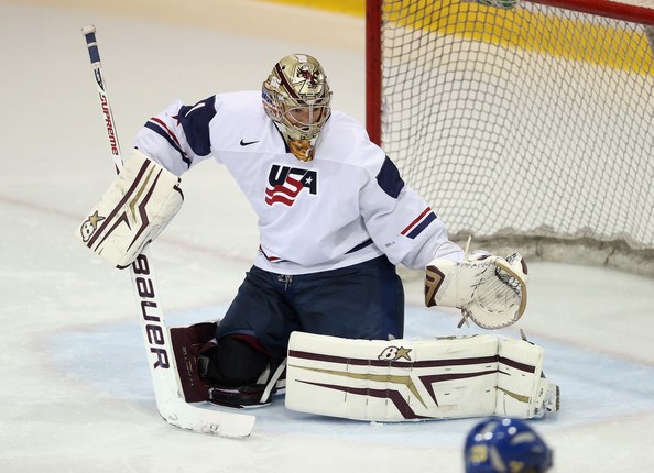 Thatcher Demko in goal for Team USA