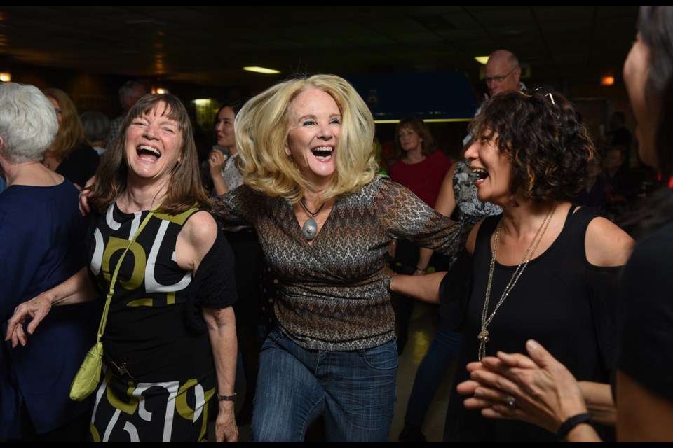 Mary Ann Mutter, far left, tore up the dance floor with friends during the Lord Byng Reunion Band’s show at the West Point Grey Royal Canadian Legion Friday night. Photograph by: Rebecca Blissett