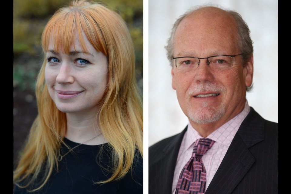 Reporter Jennifer Moreau, left, and former publisher Brad Alden are up for Ma Murray Awards.