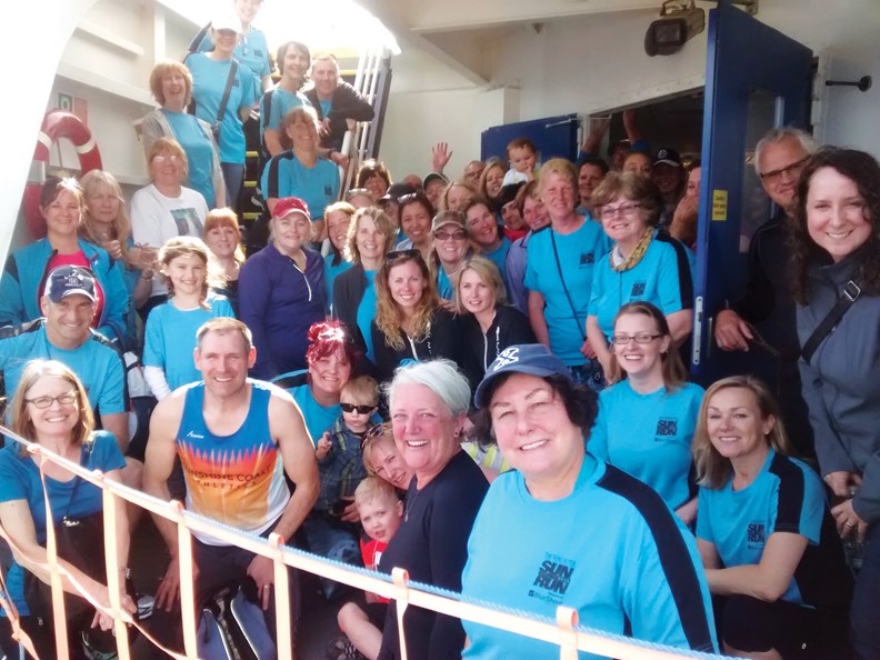 The 3:30 p.m. ferry back to Langdale was abuzz with relaxed and happy Sun Run finishers from the Sunshine Coast.