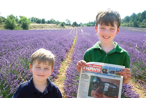 Oscar and Lucas Price showcase the paper against a beautiful background of lavender fields in Luberon, France.
