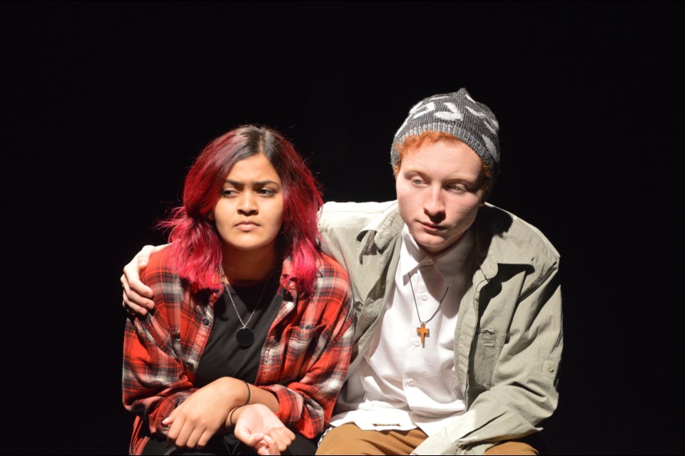 Arthi Chandra and Brandon Ager Foster in I Hate You on Mondays, presented by Cariboo Hill Theatre Company.