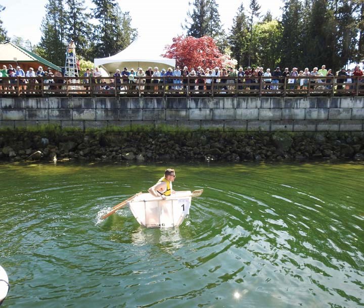 The twist in the 15th annual April Tools Wooden Boat Challenge was that competitors had to build coracles to race in, which can be challenging to navigate.