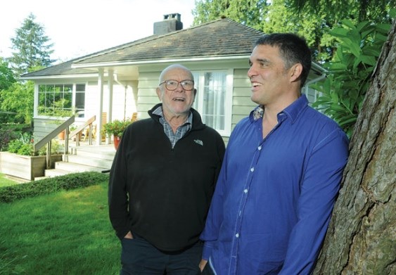 West Vancouver Coun. Craig Cameron with longtime neighour Gary Hiscox