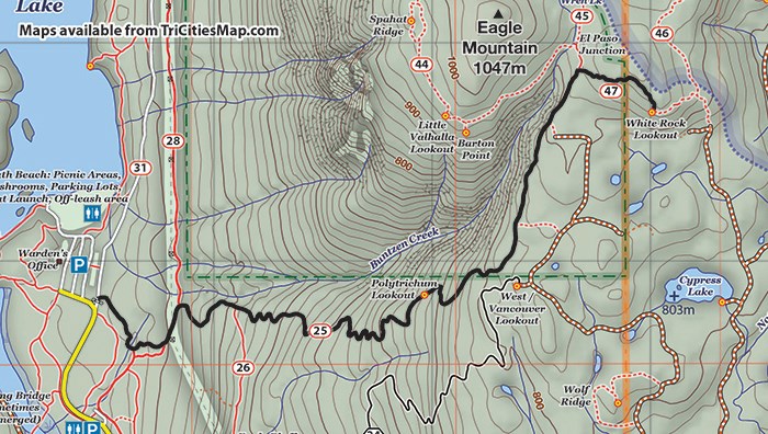 White Rock Lookout map