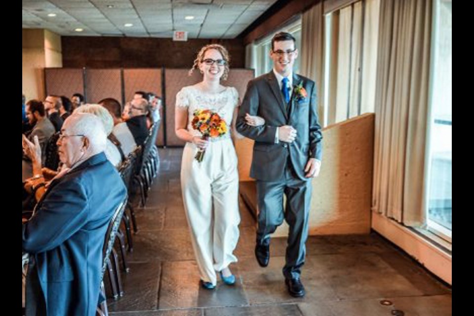 Sara Cody Lanard wore a jumpsuit from Anthropologie's wedding collection, BHLDN, when she and Jeff Lanard renewed their vows. Many brides are turning to non-traditional jumpsuits, midriff-baring two-piece looks and tuxedo-inspired suits.